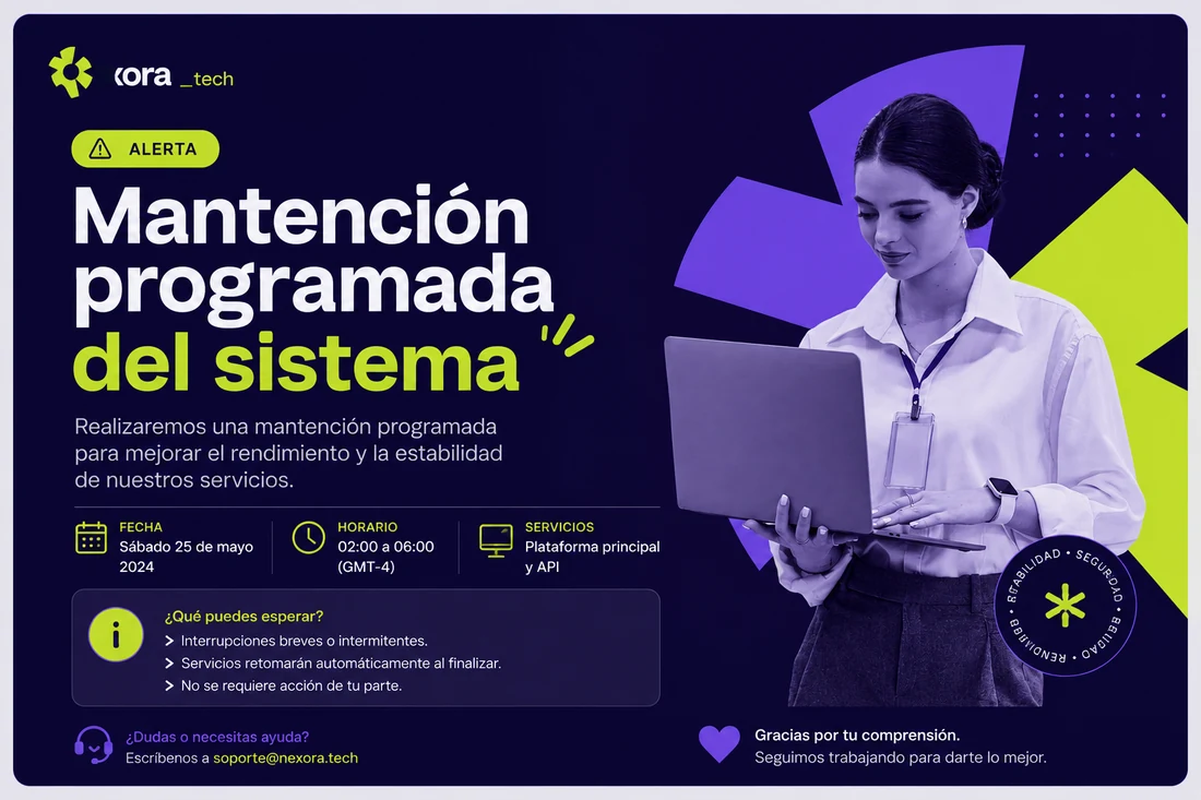 Mantención programada del sistema